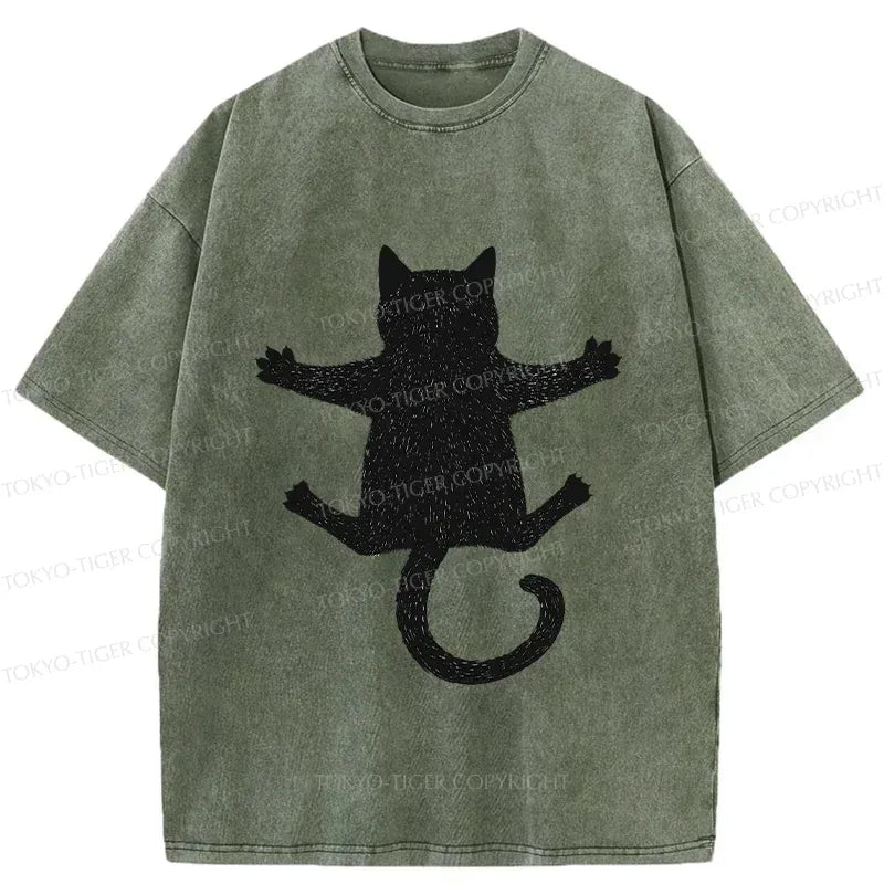 Kyoto-Lion Hold Your Cat Washed T-Shirt