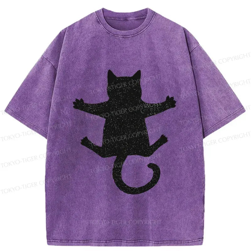 Kyoto-Lion Hold Your Cat Washed T-Shirt