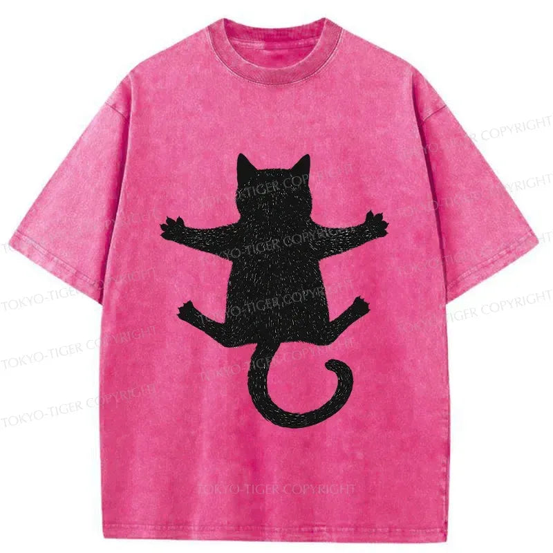 Kyoto-Lion Hold Your Cat Washed T-Shirt