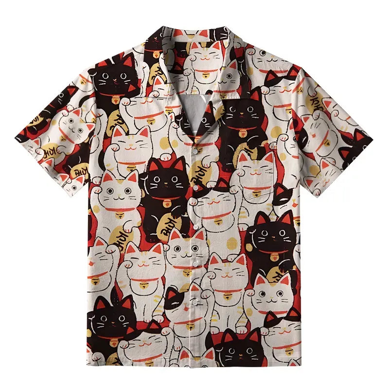 Kyoto Lion Hawaiian Shirt for Streetwear