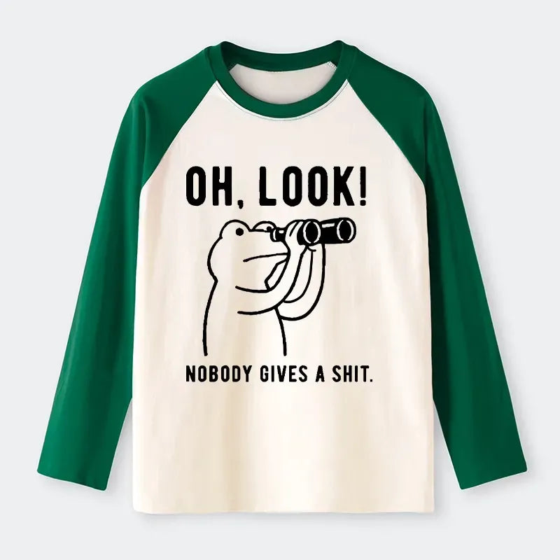 Kyoto-Lion Frog of Indifference Raglan Long Sleeve T-shirt
