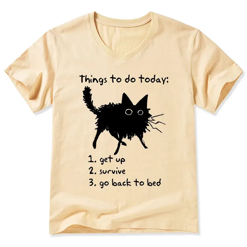Lazy cat survive day tee with free shipping
