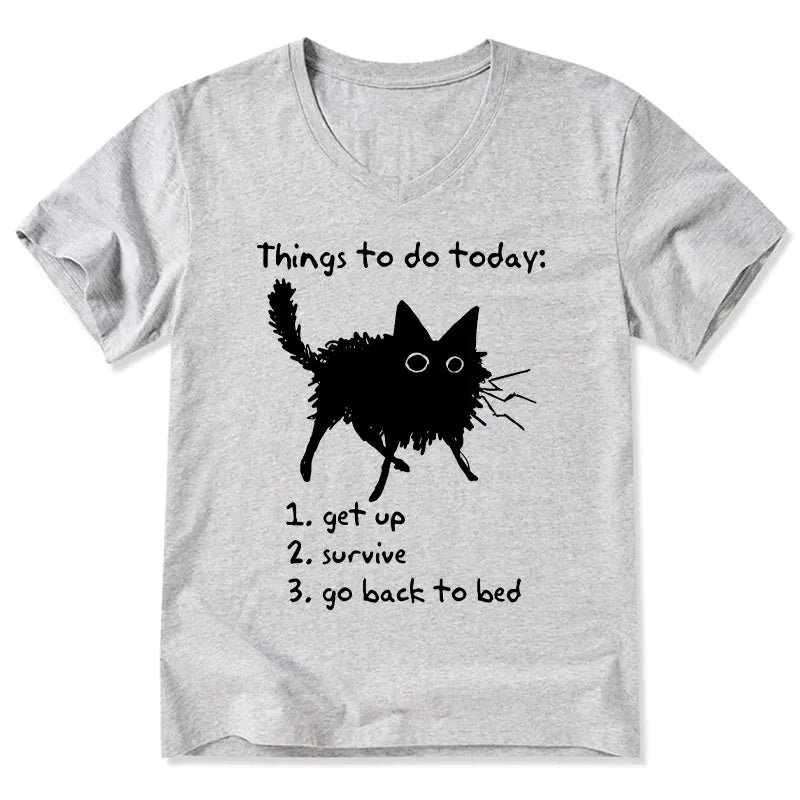Lazy cat survive day tee with free shipping
