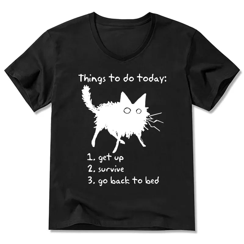 Lazy cat survive day tee with free shipping