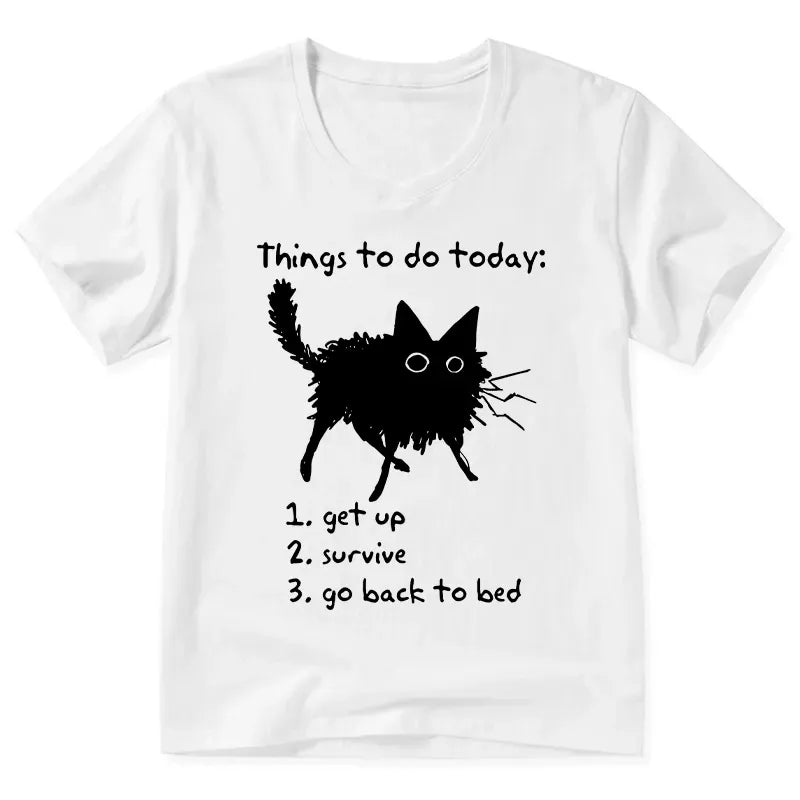 Japanese vintage cat v-neck on sale