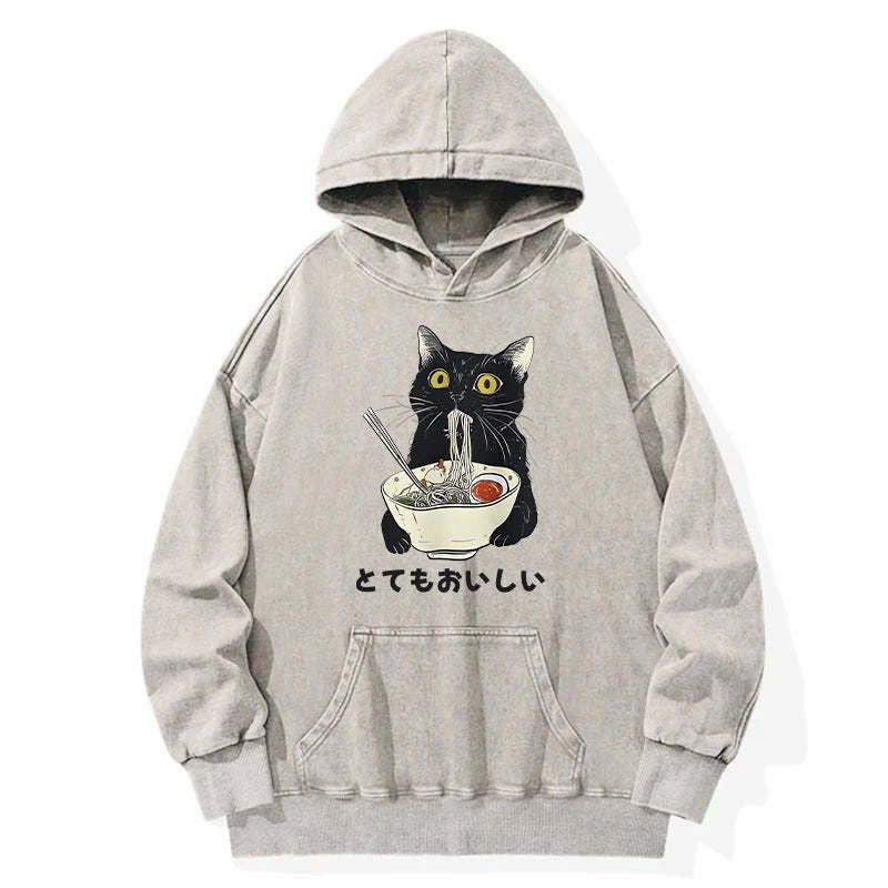 Japanese cat ramen hoodie free shipping