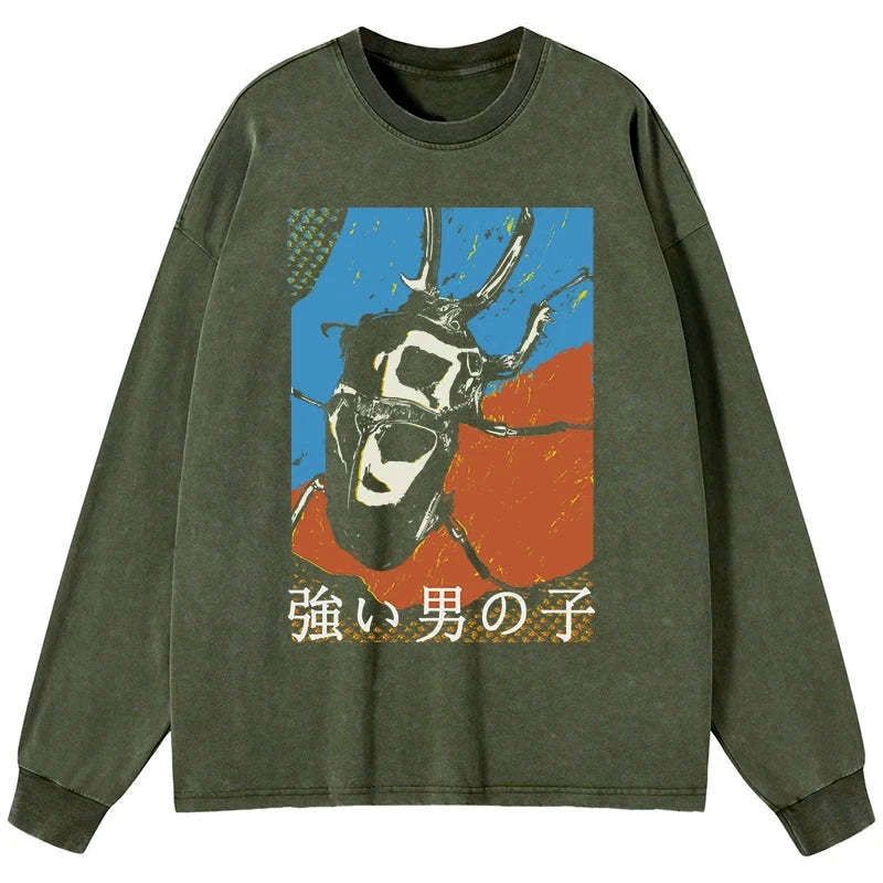 japanese washed long sleeve t-shirt