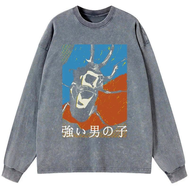 japanese washed long sleeve t-shirt