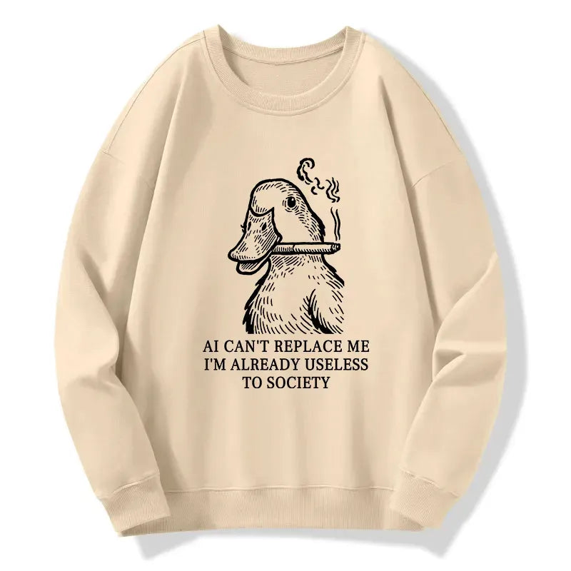 Kyoto-Lion Smoking Duck Funny Classic Sweatshirt