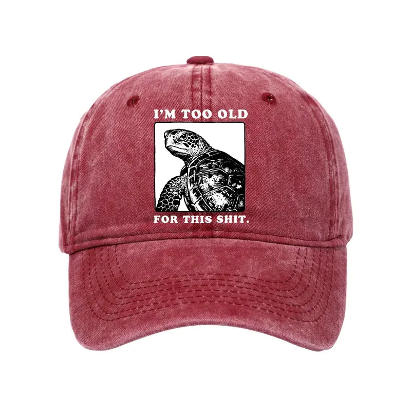 Kyoto-Lion Turtle I Quit Meme Energy Washed Cap