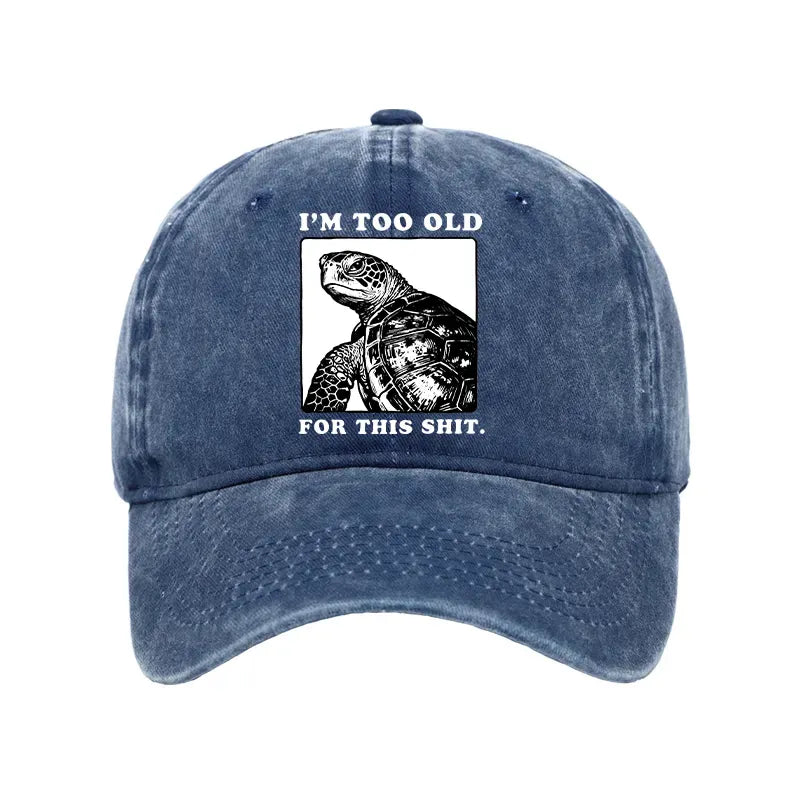 Kyoto-Lion Turtle I Quit Meme Energy Washed Cap