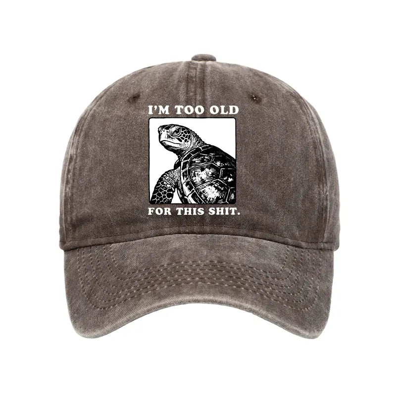 Kyoto-Lion Turtle I Quit Meme Energy Washed Cap
