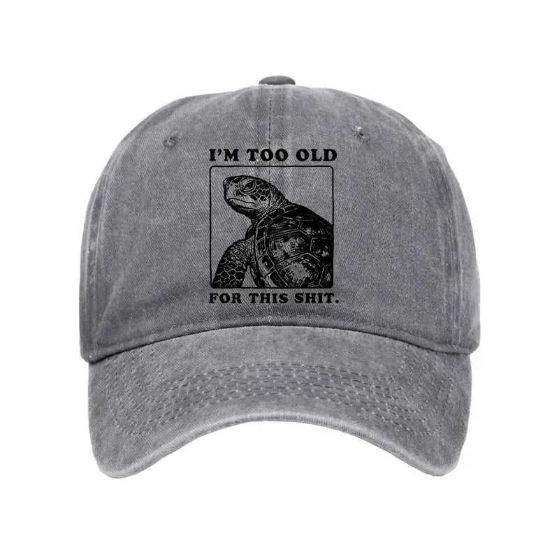 Kyoto-Lion Turtle I Quit Meme Energy Washed Cap
