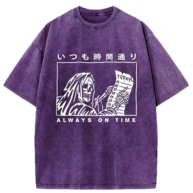Kyoto-Lion Punctual Skeleton Washed T-Shirt