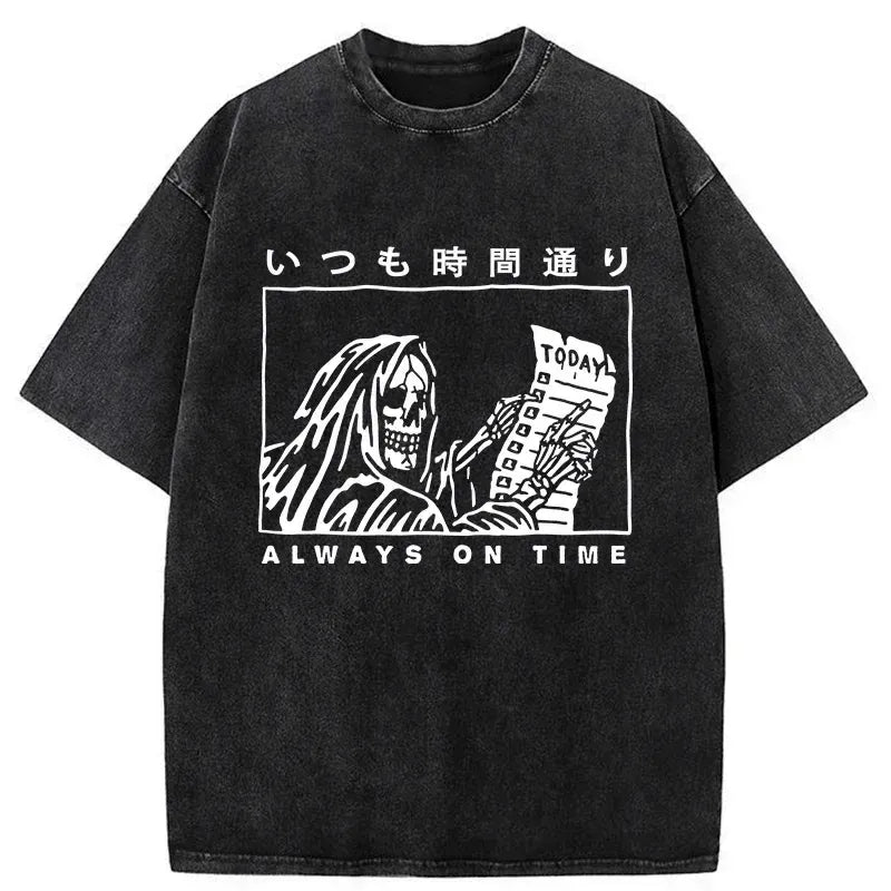 Kyoto-Lion Punctual Skeleton Washed T-Shirt
