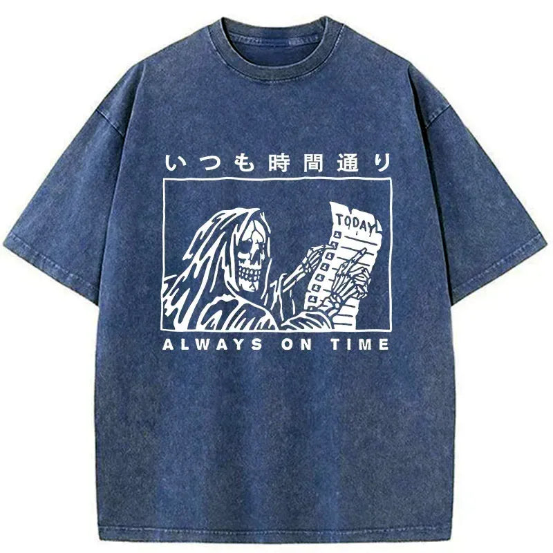 Kyoto-Lion Punctual Skeleton Washed T-Shirt