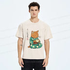 Tea Ceremony Cat T-Shirt for Daily Wear