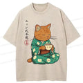 Kyoto-Lion Purr-style Tea Ceremony Washed T-Shirt
