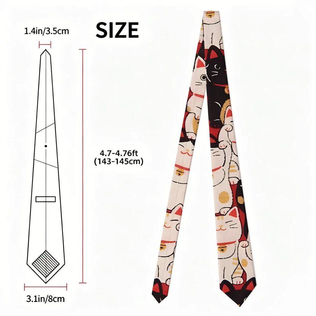Japanese Lucky Cat Necktie for Men