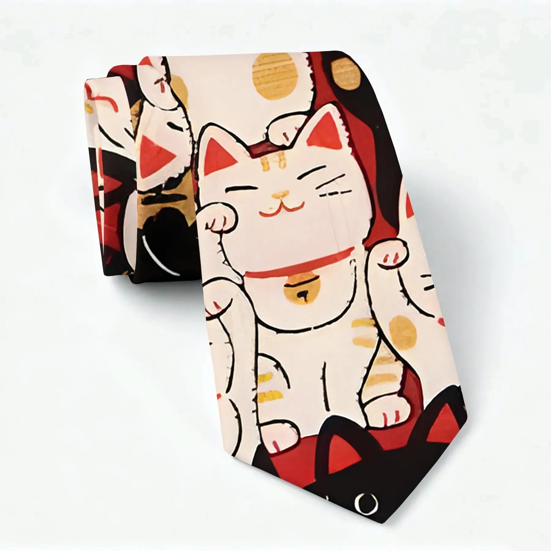 Japanese Lucky Cat Necktie for Men