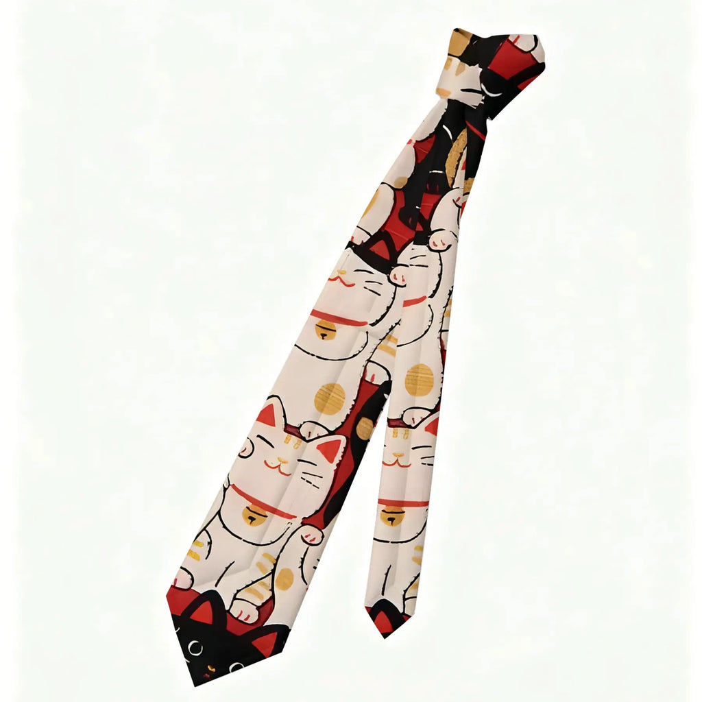 Japanese Lucky Cat Necktie for Men