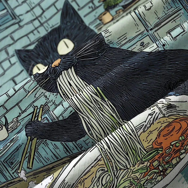 Kyoto-Lion Cat In The Ramen Shop Aloha Hawaiian Shirt