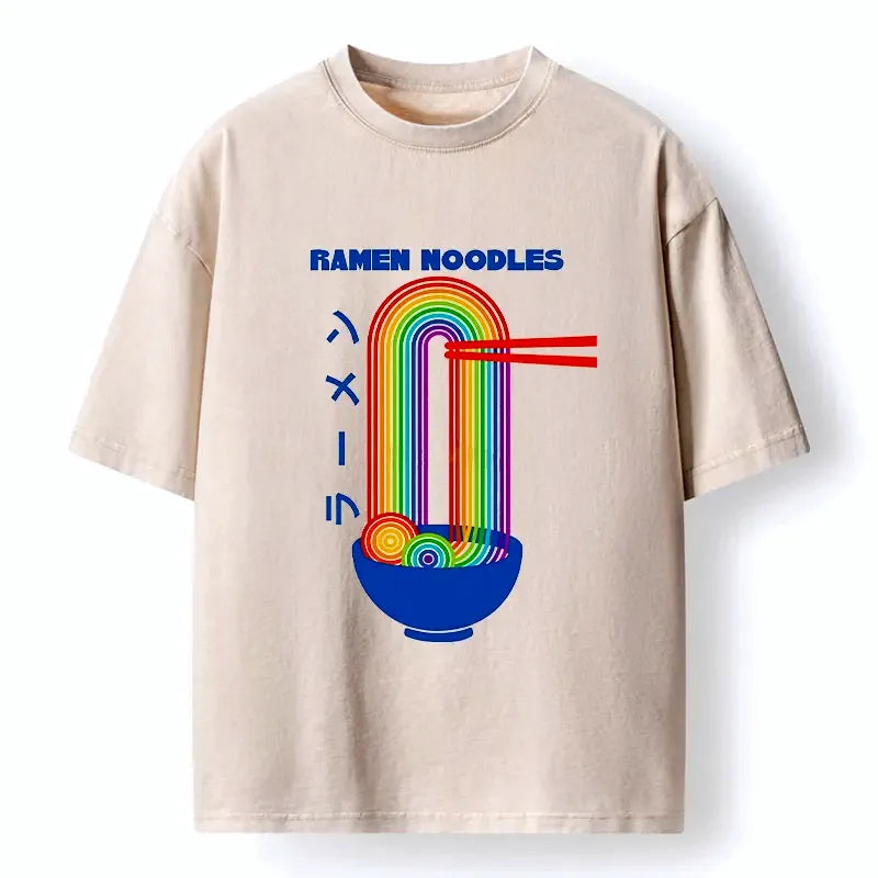 Japanese Ramen Rainbow Washed T-Shirt