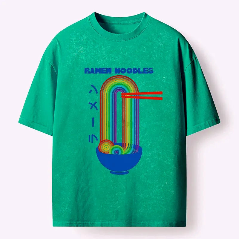 Japanese Ramen Rainbow Washed T-Shirt