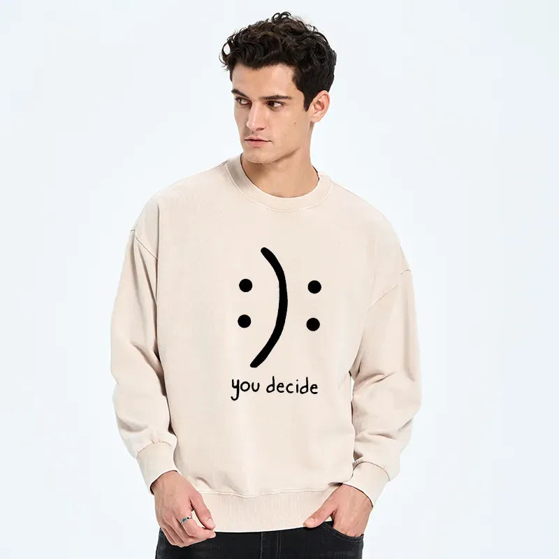 Kyoto-Lion Laugh Or Sad Washed Sweatshirt