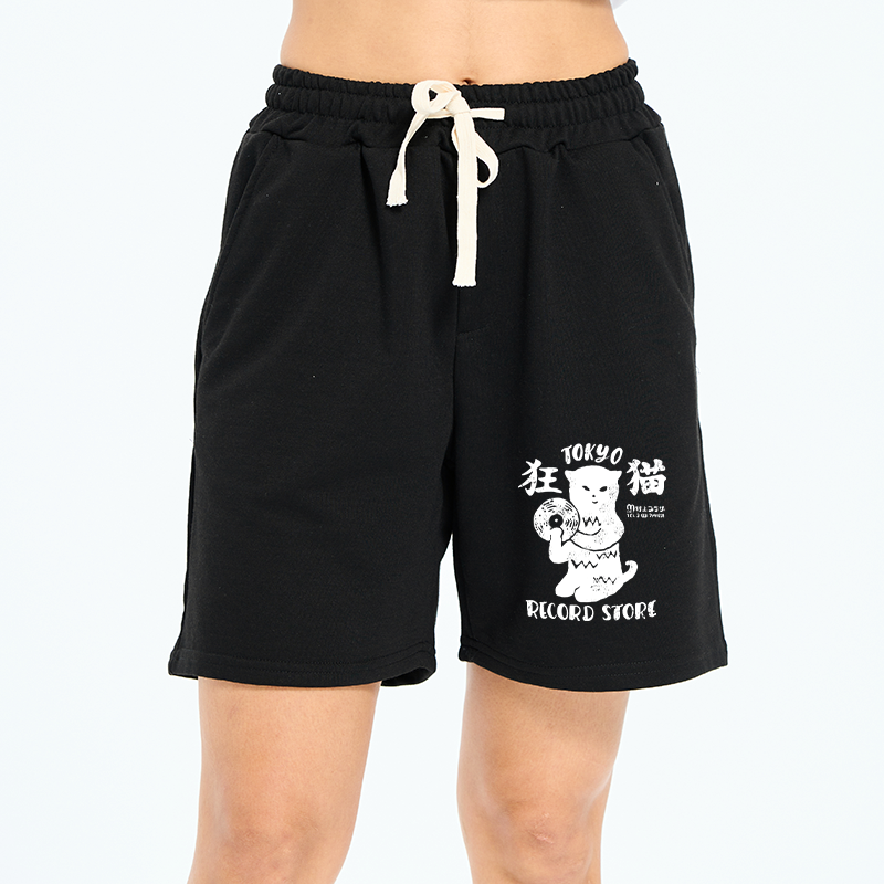 tokyo record store cat unisex shorts