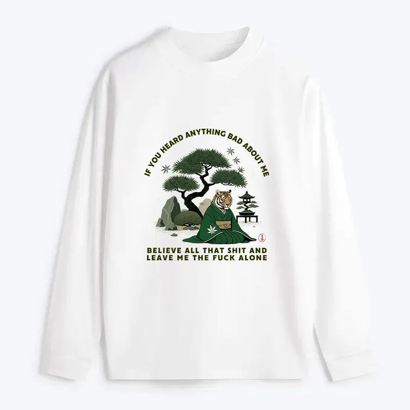 funny ukiyoe tiger samurai long sleeve t-shirt
