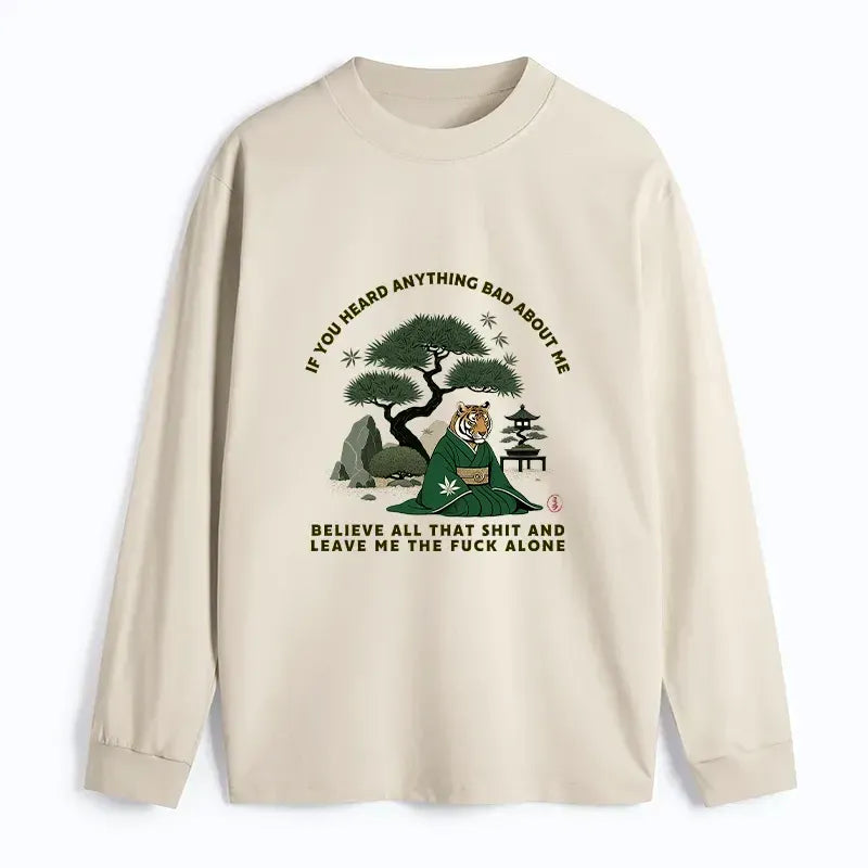 Kyoto-Lion Funny Ukiyoe Tiger Samurai Zen Classic Long Sleeve T-Shirt