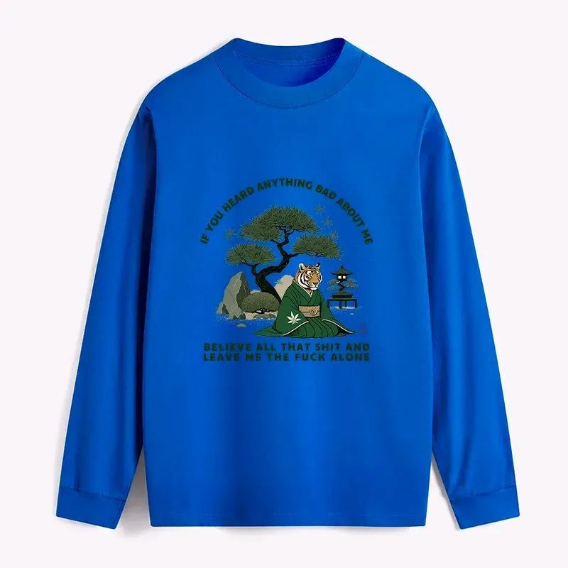 Kyoto-Lion Funny Ukiyoe Tiger Samurai Zen Classic Long Sleeve T-Shirt