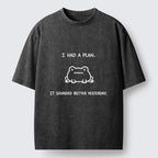 Kyoto-Lion Funny Abandoned Plans Washed T-Shirt
