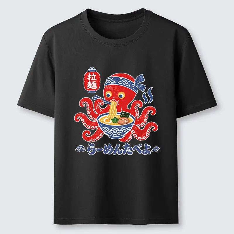 Kyoto-Lion Vintage Octopus Eating Ramen Classic T-Shirt