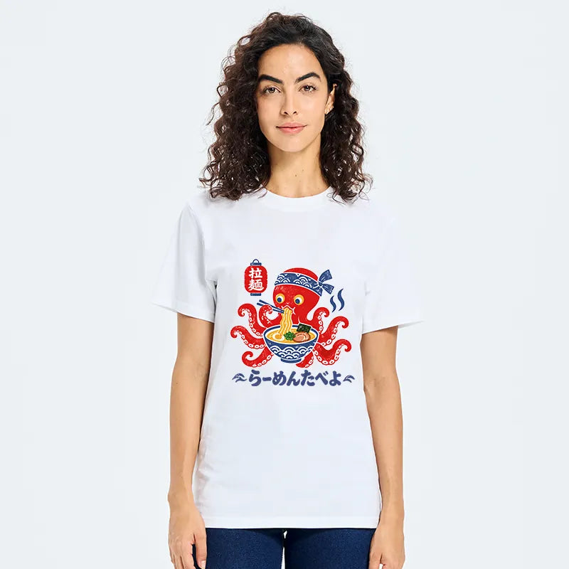 Kyoto-Lion Vintage Octopus Eating Ramen Classic T-Shirt