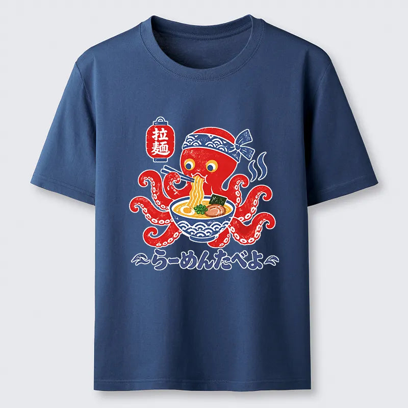 Kyoto-Lion Vintage Octopus Eating Ramen Classic T-Shirt