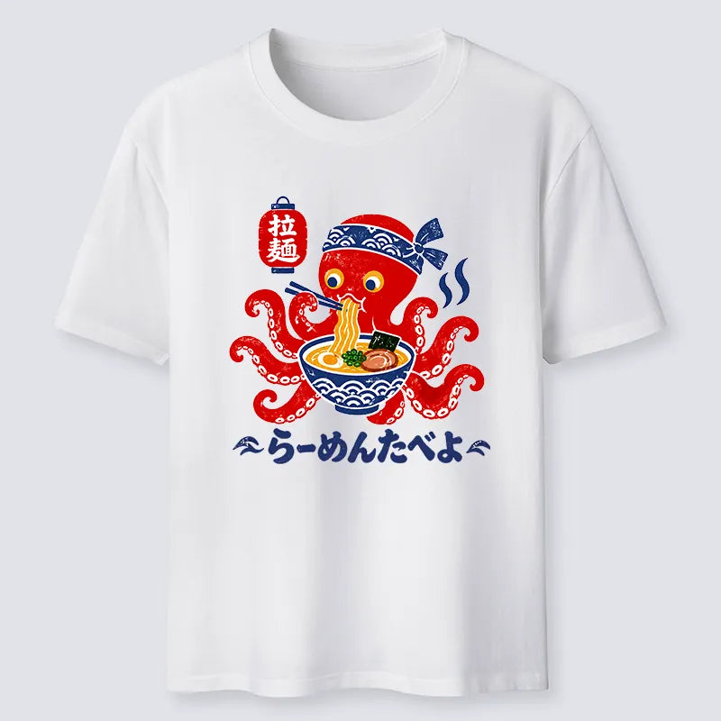 Kyoto-Lion Vintage Octopus Eating Ramen Classic T-Shirt