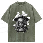 Retro Japanese Samurai Frog T-Shirt