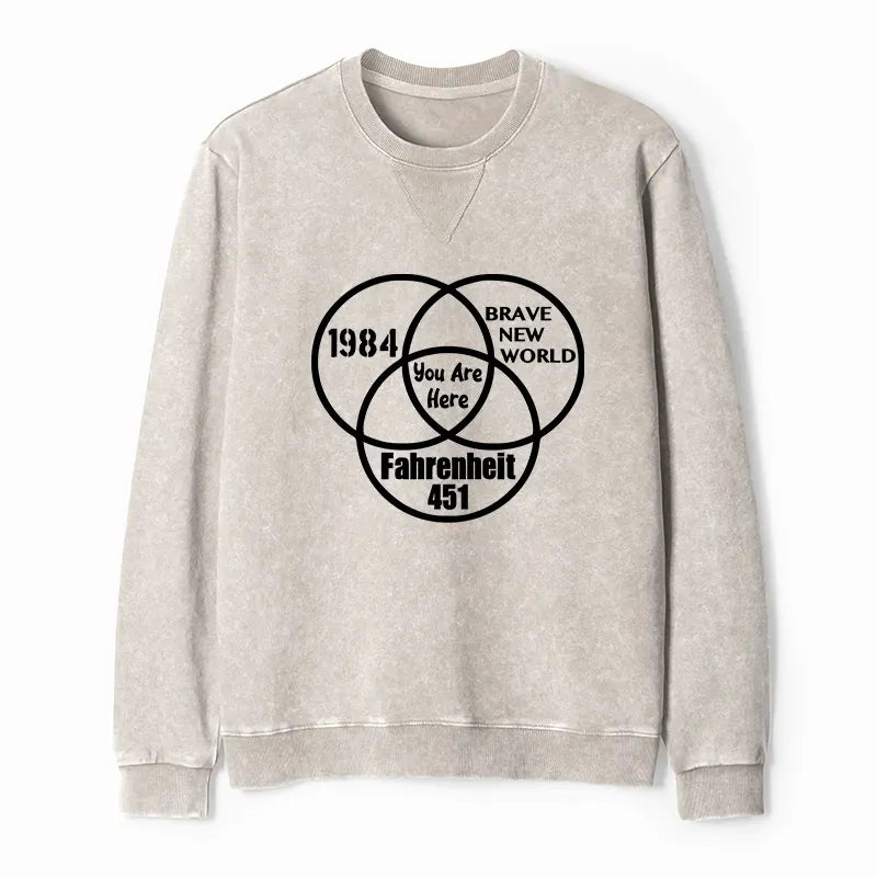 Kyoto-Lion Multidimensional Thinking And Rebellion Washed Terry Sweatshirt