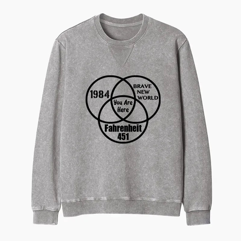 Kyoto-Lion Multidimensional Thinking And Rebellion Washed Terry Sweatshirt