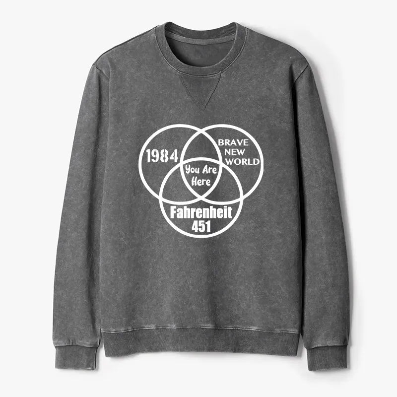 Kyoto-Lion Multidimensional Thinking And Rebellion Washed Terry Sweatshirt