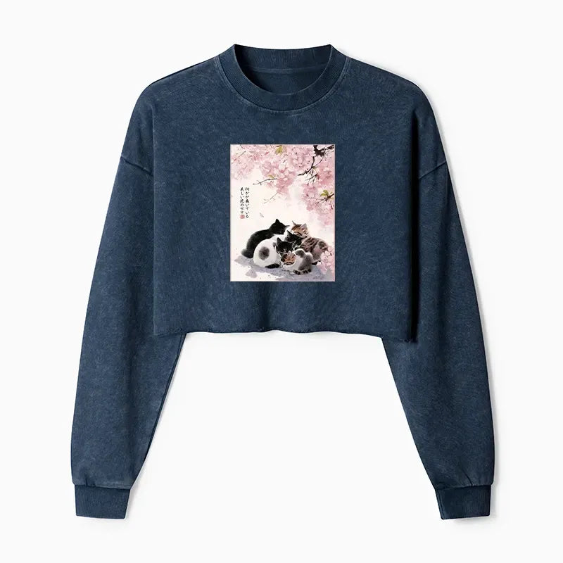 washed crop sweatshirt spring sale