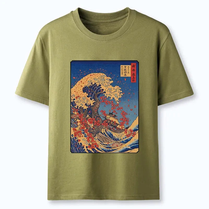 Great Wave Print Unisex Cotton Tee