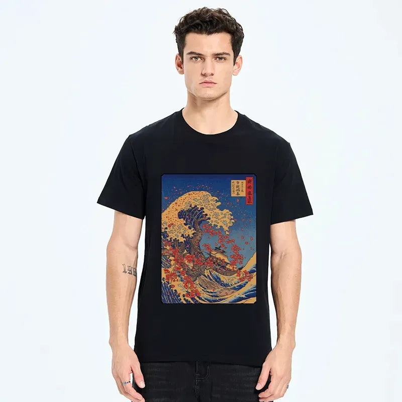 Great Wave Print Unisex Cotton Tee