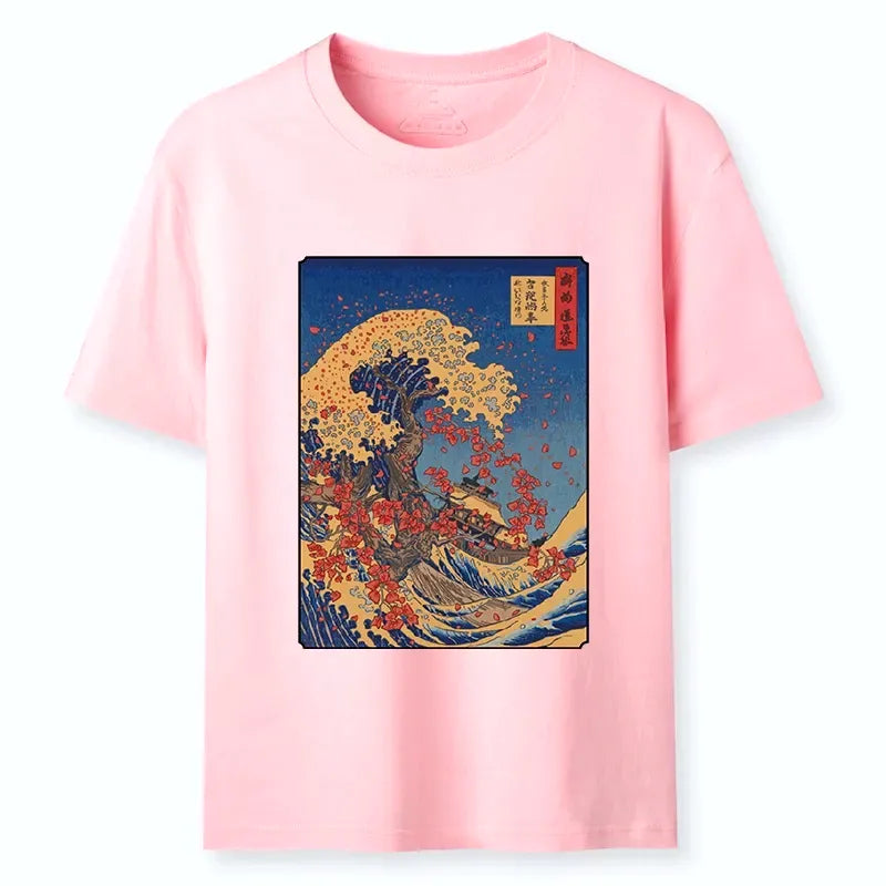 Great Wave Print Unisex Cotton Tee