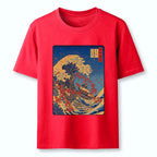 Kyoto-Lion Ukiyo-E Style Great Wave Print Classic T-Shirt