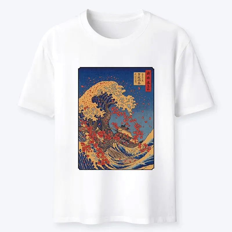 Great Wave Print Unisex Cotton Tee