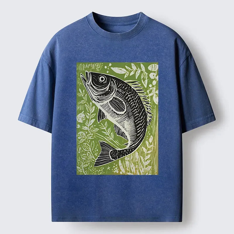 Vintage Fish Washed Streetwear T-Shirt