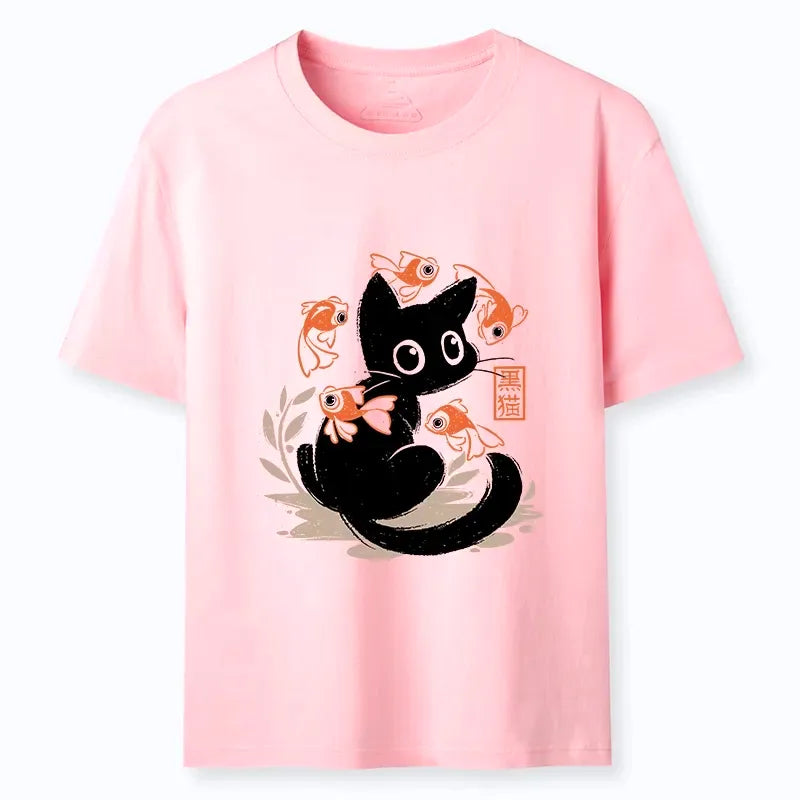 Unisex cotton retro cat shirt